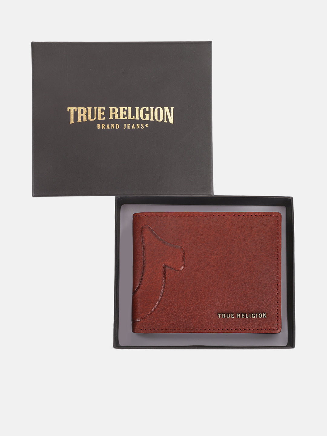 True Religion Men Red Textured Bi-Fold Wallet