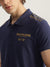 True Religion Men Blue Solid Polo Neck Short Sleeves T-Shirt