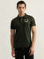 True Religion Men Olive Solid Polo Collar Short Sleeves T-Shirt