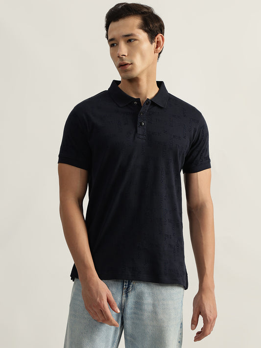 True Religion Men Navy Solid Polo Collar Short Sleeves T-Shirt