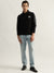 True Religion Men Black Solid Polo Collar Full Sleeves T-Shirt