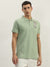 True Religion Men Green Solid Polo Collar Short Sleeves Polo T-Shirt