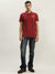 True Religion Men Red Solid Polo Collar Short Sleeves Polo T-Shirt