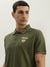 True Religion Men Green Solid Polo Collar Short Sleeves Polo T-Shirt