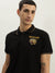 True Religion Men Black Solid Polo Collar Short Sleeves Polo T-Shirt