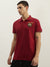 True Religion Men Red Solid Polo Collar Short Sleeves Polo T-Shirt