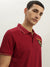 True Religion Men Red Solid Polo Collar Short Sleeves Polo T-Shirt