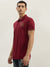 True Religion Men Red Solid Polo Collar Short Sleeves Polo T-Shirt