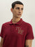 True Religion Men Red Solid Polo Collar Short Sleeves Polo T-Shirt