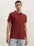 True Religion Men Red Solid Polo Collar Short Sleeves Polo T-Shirt