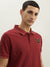 True Religion Men Red Solid Polo Collar Short Sleeves Polo T-Shirt