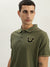 True Religion Men Green Solid Polo Collar Short Sleeves Polo T-Shirt