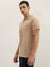 True Religion Men Beige Solid Polo Collar Short Sleeves Polo T-Shirt