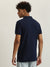 True Religion Men Navy Blue Solid Collared Short Sleeves Polo T-Shirt