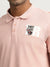 True Religion Men Pink Solid Collared Short Sleeves Polo T-Shirt