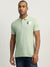 True Religion Men Green Solid Collared Short Sleeves Polo T-Shirt