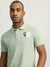 True Religion Men Green Solid Collared Short Sleeves Polo T-Shirt