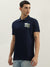 True Religion Men Navy Blue Solid Polo Collar Short Sleeves Polo T-Shirt