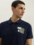 True Religion Men Navy Blue Solid Polo Collar Short Sleeves Polo T-Shirt