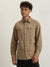 True Religion Men Beige Embroidered Spread Collar Full Sleeves Shirt