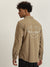 True Religion Men Beige Embroidered Spread Collar Full Sleeves Shirt