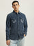 True Religion Men Blue Solid Spread Collar Full Sleeves Shirt