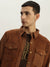 True Religion Men Brown Solid Spread Collar Full Sleeves Shirt