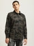 True Religion Men Grey Printed Spread Collar Full Sleeves Shirt