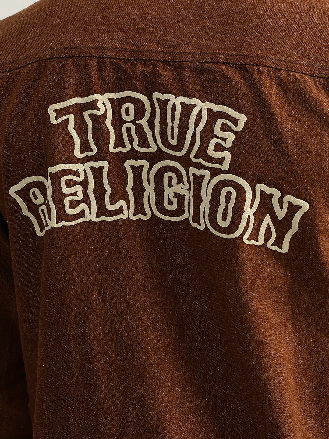 True Religion Men Brown Solid Spread Collar Full Sleeves Shirt