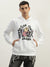 True Religion Men White Printed Hooded Full Sleeves Sweatshirt