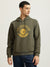 True Religion Men Green Printed Hooded Full Sleeves Pullover Style Sweatshirt