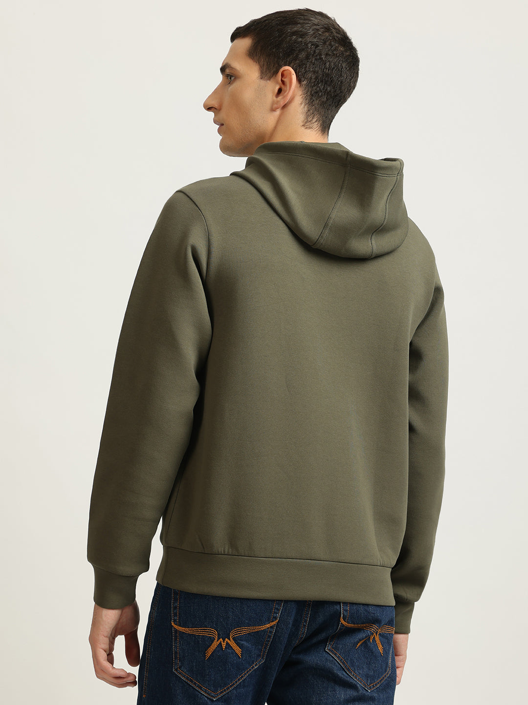 True Religion Men Green Printed Hooded Full Sleeves Pullover Style Sweatshirt