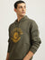 True Religion Men Green Printed Hooded Full Sleeves Pullover Style Sweatshirt