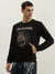 True Religion Men Black Embroidered Round Neck Full Sleeves Sweatshirt