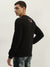 True Religion Men Black Embroidered Round Neck Full Sleeves Sweatshirt