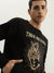 True Religion Men Black Embroidered Round Neck Full Sleeves Sweatshirt