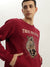 True Religion Men Red Embroidered Round Neck Full Sleeves Sweatshirt