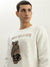 True Religion Men White Embroidered Round Neck Full Sleeves Sweatshirt