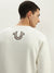 True Religion Men White Embroidered Round Neck Full Sleeves Sweatshirt