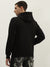 True Religion Men Black Embroidered Hooded Full Sleeves Sweatshirt