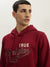 True Religion Men Red Embroidered Hooded Full Sleeves Sweatshirt