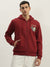 True Religion Men Red Solid Hooded Full Sleeves Sweatshirt