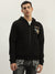 True Religion Men Black Solid Hooded Full Sleeves Sweatshirt