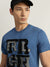 True Religion Men Blue Printed Round Neck Short Sleeves T-Shirt