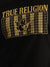 True Religion Men Black Printed Round Neck Short Sleeves T-Shirt