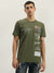 True Religion Men Green Printed Round Neck Short Sleeves T-Shirt