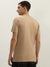 True Religion Men Beige Printed Round Neck Short Sleeves T-Shirt