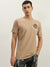 True Religion Men Beige Printed Round Neck Short Sleeves T-Shirt