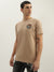 True Religion Men Beige Printed Round Neck Short Sleeves T-Shirt