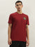 True Religion Men Red Printed Round Neck Short Sleeves T-Shirt